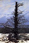 Caspar David Friedrich Canvas Paintings - The Oaktree in the Snow